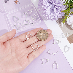 20Pcs Rack Plating Eco-friendly Brass Hoop Earring Findings with Latch Back Closure&nbsp;KK-BBC0027-50S