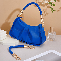 Braided PU Imitation Leather Round Cord Bag Handles&nbsp;PURS-WH0001-84B