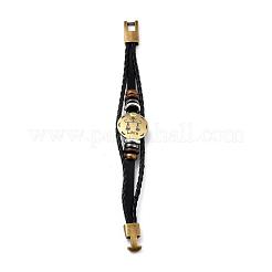Braided Leather Cord Retro Multi-strand Bracelets&nbsp;BJEW-L616-20I
