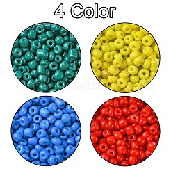 800pcs 4 Colors Baking Paint 15/0 Glass Round Seed Beads&nbsp;SEED-FS0001-21B