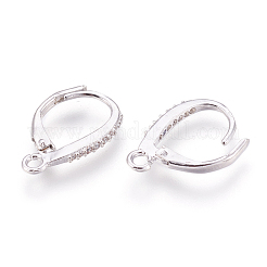 Brass Micro Pave Cubic Zirconia Leverback Earring Findings&nbsp;KK-O106-46P