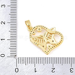 Brass Micro Pave Clear Cubic Zirconia Pendants&nbsp;CU-CBA9B49-01E-G