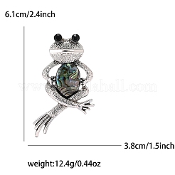 Frog Zinc Alloy Rhinestone  Brooches&nbsp;PW-WGC7876-01