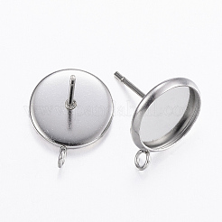 Non-Tarnish 304 Stainless Steel Stud Earring Settings&nbsp;X-STAS-H380-C-13P