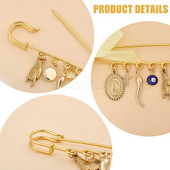 2Pcs Alloy & Brass & 304 Stainless Steel Charm Brooches&nbsp;JEWB-CA00010