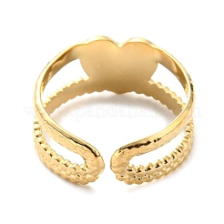 304 Stainless Steel Open Cuff Ring for Women&nbsp;RJEW-C016-14G
