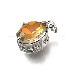 Brass Glass Charms&nbsp;KK-V011-34P
