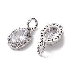 Brass Micro Pave Clear Cubic Zirconia Charms&nbsp;KK-K360-17P