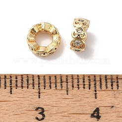 Brass Micro Pave Clear Cubic Zirconia Beads&nbsp;KK-G503-19G