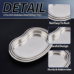 3Pcs 3 Styles 304 Stainless Steel Surgical Tray&nbsp;AJEW-BC0004-15