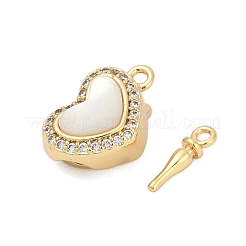 Brass Micro Pave Clear Cubic Zirconia Box Clasps&nbsp;KK-P291-45G