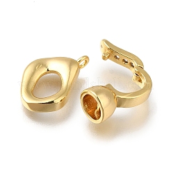 Brass Micro Pave Clear Cubic Zirconia Fold Over Clasps&nbsp;KK-H480-39G
