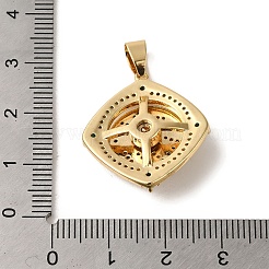 Brass Micro Pave Cubic Zirconia Pendants&nbsp;KK-R162-086B-G