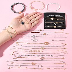 8Sets 8 Styles Iron Alloy Link Bracelets Set for Women&nbsp;BJEW-FS0001-10