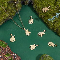 12Pcs 304 Stainless Steel Pendants&nbsp;STAS-UN0055-60