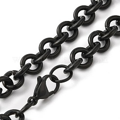 Ion Plating(IP) 304 Stainless Steel Rolo Chains Necklaces&nbsp;NJEW-F297-02B