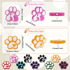 9Pcs 9 Style Dog Paw Print Food Grade Eco-Friendly Silicone Focal Beads&nbsp;SIL-CA0002-80