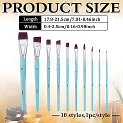 10Pcs Nylon Artist Watercolor Painting Makeup Brush Set&nbsp;MRMJ-WH0087-46
