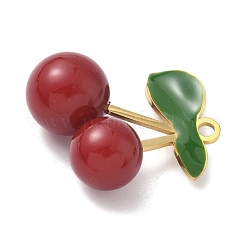 304 Stainless Steel with Acrylic Cherry Pendants&nbsp;STAS-G362-05G-01