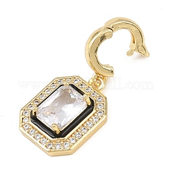 Brass Micro Pave Cubic Zirconia Pendants&nbsp;KK-K413-08G