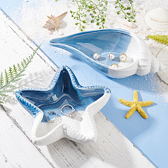 Ocean-themed Ceramic Jewelry Plate&nbsp;DJEW-WH0015-108A