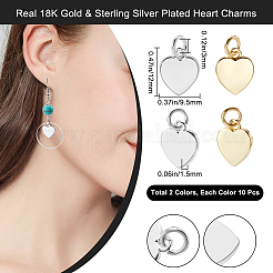 20pcs 2 Styles Rack Plating Brass Charms&nbsp;FIND-BBC0015-86