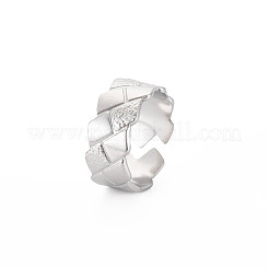 Non-Tarnish 304 Stainless Steel Grooved Open Cuff Ring for Women&nbsp;RJEW-S405-241P