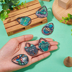 6Pcs 6 Styles Printed Acrylic Pendants&nbsp;OACR-TA0005-06