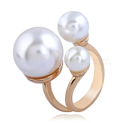 Alloy with Imitation Pearl Adjustable Cuff Rings for Women&nbsp;LG2934-2