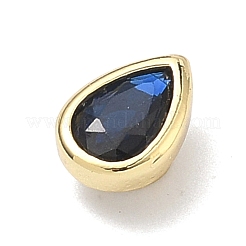 Teardrop Brass Micro Pave Cubic Zirconia Cabochons&nbsp;KK-P345-13G-B09