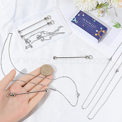 6Pcs 304 Stainless Steel Cable Chain Necklaces&nbsp;MAK-SC0001-46