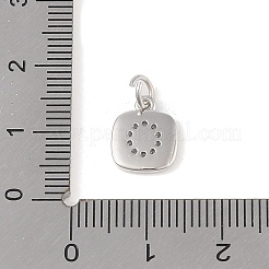 Rack Plating Brass Micro Pave CLear Cubic Zirconia Charms&nbsp;KK-E110-14P-O