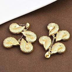 304 Stainless Steel Dangle Stud Earrings&nbsp;EJEW-P325-05G-G