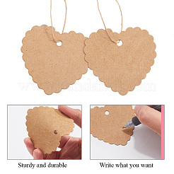 100Pcs Lace Edged Heart Paper Gift Tags&nbsp;CDIS-CP0001-01B