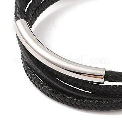 Braided Microfiber Leather Multi-strand Bracelets&nbsp;BJEW-B096-22P