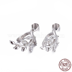 Anti-Tarnish Rhodium Plated 925 Sterling Silver Pendant Bails&nbsp;STER-L058-023P