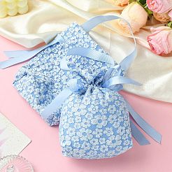 Cloth High Jacquard Flower Sugar Gift Drawstring Bags with Handle&nbsp;ST-CJ0004-01A
