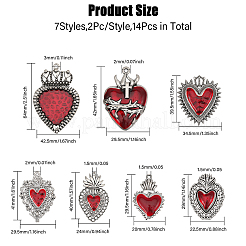 14Pcs 7 Style Alloy Enamel Pendants&nbsp;FIND-CA0008-22