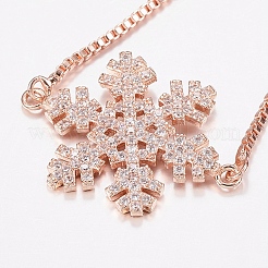 Adjustable Brass Micro Pave Cubic Zirconia Bolo Bracelets&nbsp;BJEW-J180-11RG