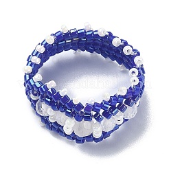 Glass Seed Bead Braided Rings&nbsp;RJEW-MZ00006