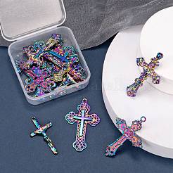 12Pcs 6 Style Rainbow Color Alloy Pendants&nbsp;FIND-LS0001-16MC