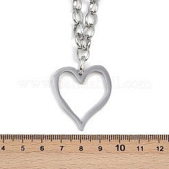 304 Stainless Steel Hollow Heart Pendant Necklaces for Women&nbsp;NJEW-F345-01P