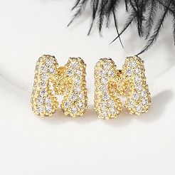 Brass Micro Pave Cubic Zirconia Stud Earrings&nbsp;EJEW-Z091-04G-M