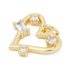 Brass Micro Pave Clear Cubic Zirconia Pendants&nbsp;KK-G522-53G-03
