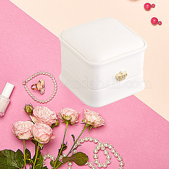 2Pcs PU Leather Ring Gift Boxes&nbsp;LBOX-CL0001-03