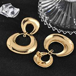 Ring 304 Stainless Steel Dangle Stud Earrings&nbsp;EJEW-L287-073G