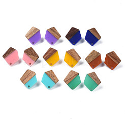 Resin & Walnut Wood Stud Earring Findings&nbsp;MAK-N032-022A