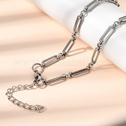 304 Stainless Steel Paperclip Chains Bracelet & Necklace Jewelry Sets&nbsp;SJEW-L199-21P