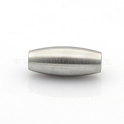 Tarnish Resistant 304 Stainless Steel Matte Surface Magnetic Clasps with Glue-in Ends&nbsp;STAS-O042-B-12