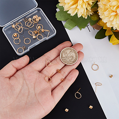 20Pcs Long-Lasting Plated Brass Ring Stud Earrings for Women&nbsp;KK-BBC0003-41